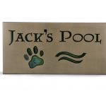Jack's Pool Customized Pet Plaque