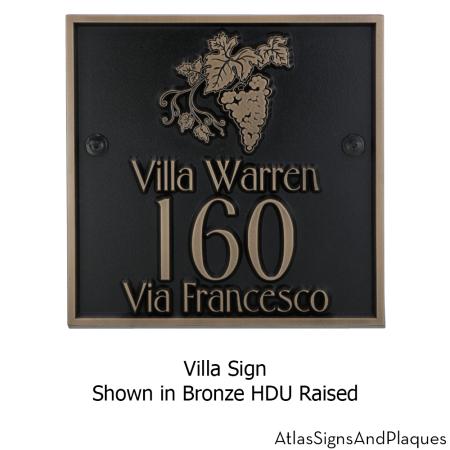 villa sign