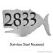 Stainless Steel Whale House Numbers Plaque