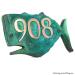 Whale House Numbers Plaque - Bronze Verdi Show with Optional T30 Screws