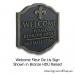 Welcome Fleur De Lis Sign bronze angled HDU