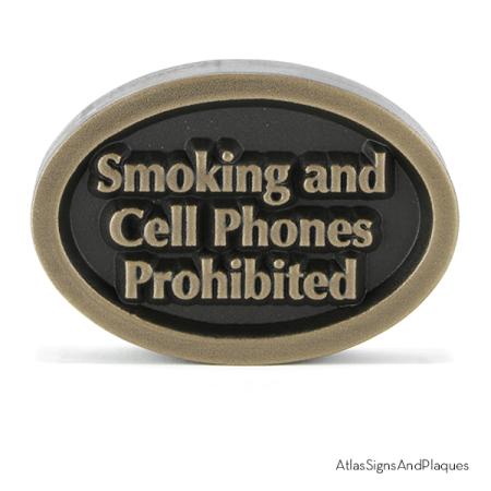 Smoking And Cell Phones Prohibited Bronze Raised