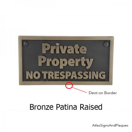 Private Property No Trespassing – Bronze Raised