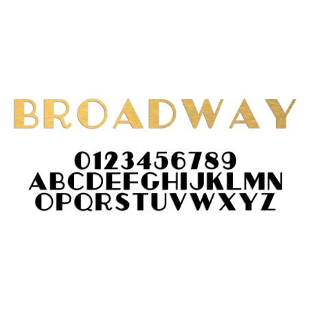 Broadway Font Metal Letter and Numbers