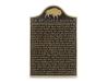 Custom metal historical plaque with raised lettering and border