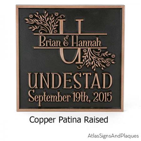 Family Name Wedding Plaque - Copper