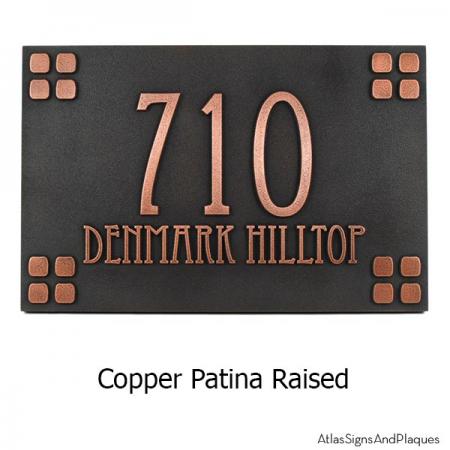 Mission Style Address Sign - Copper