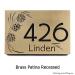 Pine Cone Address Plaque - Brass