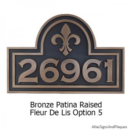 Fleur De Lis Arch Plaque - Bronze