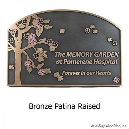 Blossom Tree Plaque - Bronze with Painted Flowers