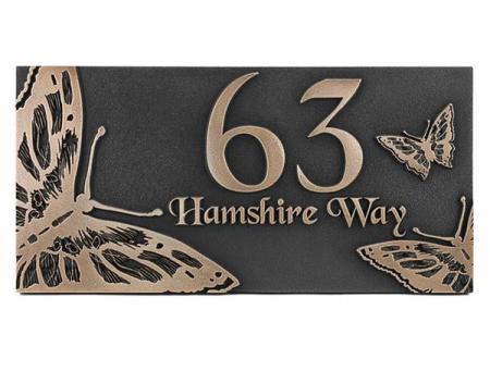 Butterfly Address Plaque - Bronze