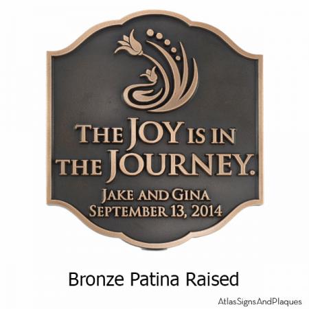 Joy Personalized Wedding Plaque - Bronze