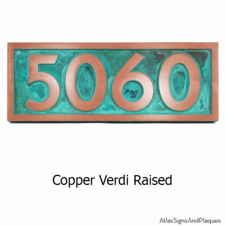 Pleione Address Plaque - Copper Verdi