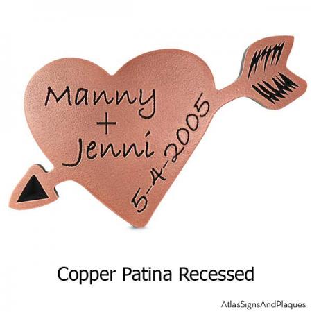 Carved Heart Plaque - Copper