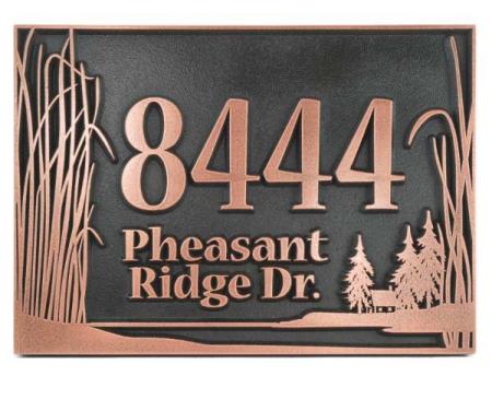 Prairie Grass Address Plaque - Copper