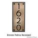 Frank Lloyd Vertical Home Numbers - Bronze Shown with T30 Screws