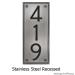 Stainless Steel Vertical Address Plaque
