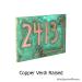 Ginko Leaf House Numbers Plaque shown in Copper Verdi
