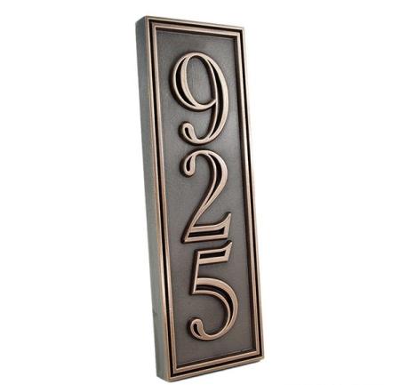 Hesperis Vertical Address Plaque - Bronze