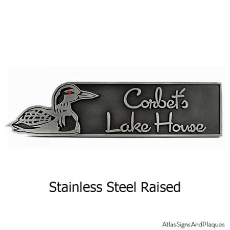 Raised Stainless Steel House Sign