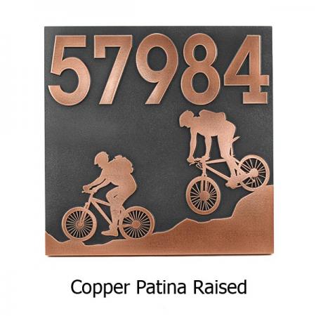 Mountain Bike Address Plaque - Copper