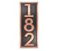 Neutraface Vertical House Numbers with Border- Copper