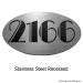 Oval Art Deco Stainless Steel Address Plaque