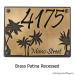 Palm Tree Address Plaque - Brass Shown with Optional T30 Screws