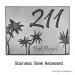 Palm Tree Address Plaque Stainless Steel Recessed