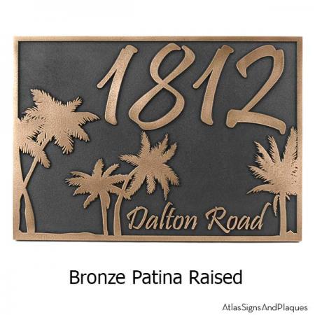 Palm Tree Address Plaque - Bronze