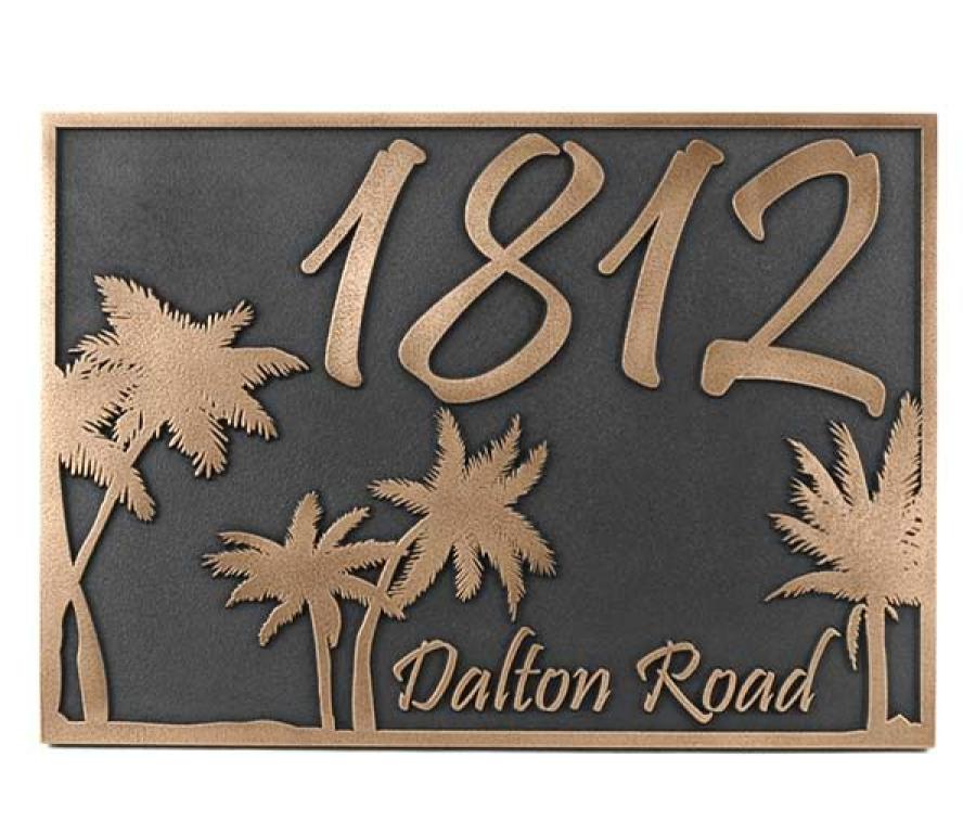 Palm Tree Address Plaque Rectangle or Oval Atlas Signs and Plaques