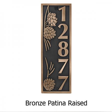 Pine Cone Vertical Plaque - Bronze Shown with Optional T30 Screws
