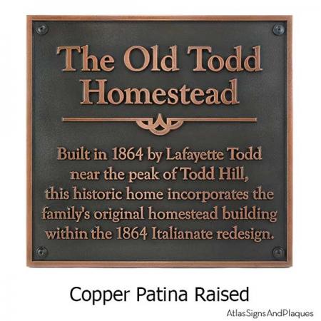 Square Historical Plaque Copper - with Optional T30 Screws