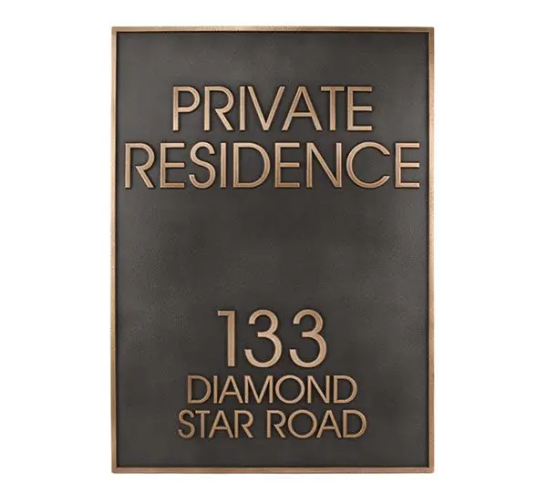Raised Stainless Steel Address Sign