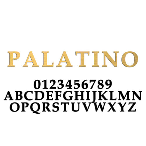 Palatino Font Metal Letters & Numbers