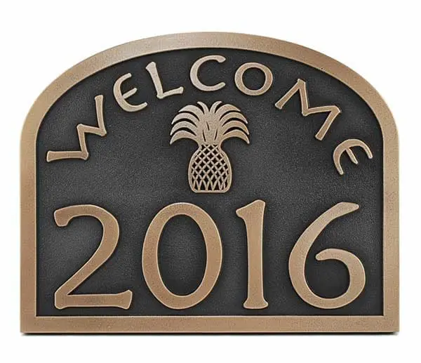 Pineapple Welcome Address Plaque