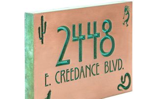 Copper Verdi Southwestern Address Plaque