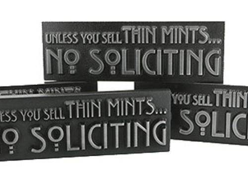 Atlas Signs and Plaques Giveaway – No Soliciting Thin Mints Sign